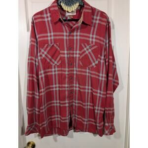 Simms Flannel Shirt Men’s XL Gray Red Plaid Flannel Long Sleeve Button Outdoor